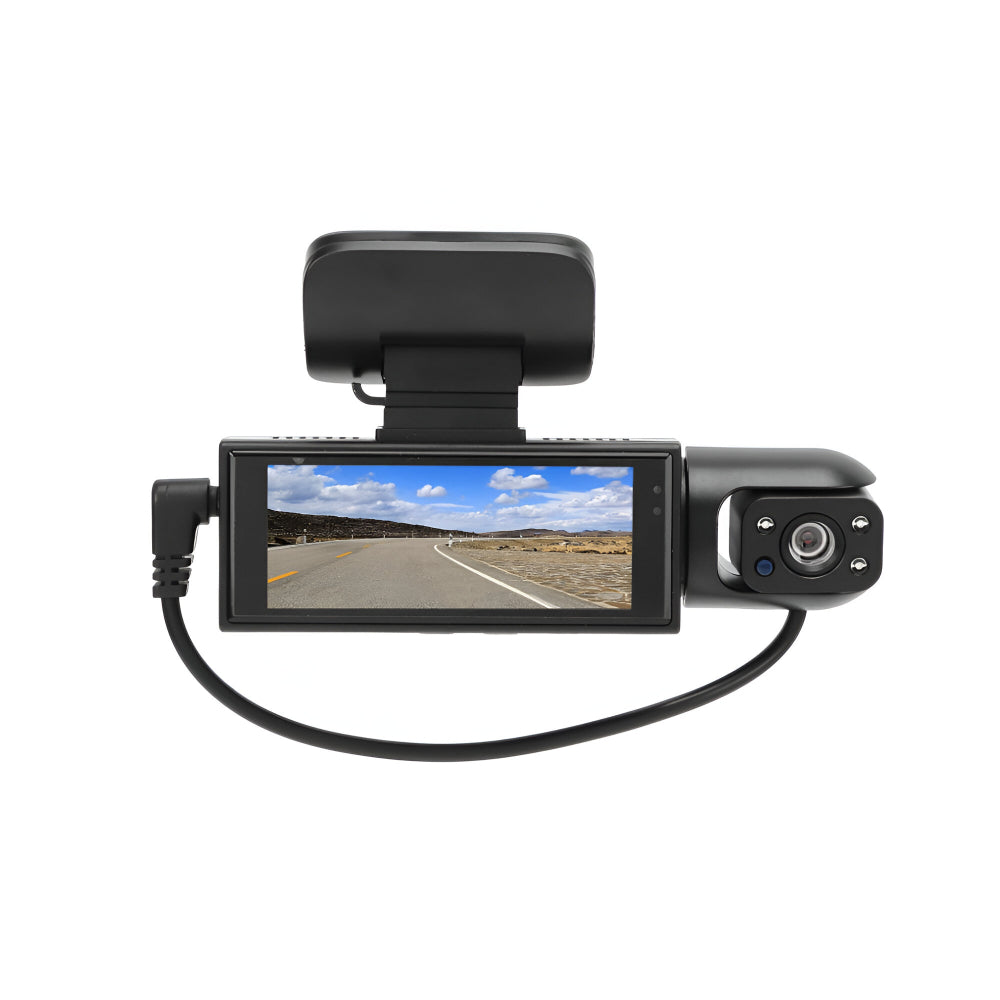 Cameră de bord cu două lentile 1080P, recorder auto pentru condus, monitor de parcare