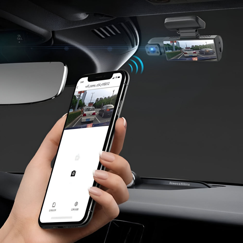 Cameră de bord cu două lentile 1080P, recorder auto pentru condus, monitor de parcare