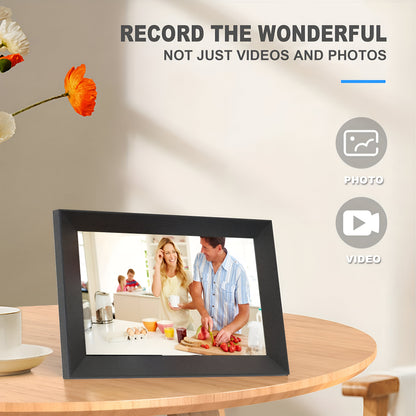 Marco de fotos digital con pantalla táctil HD, WiFi, para mesa o pared