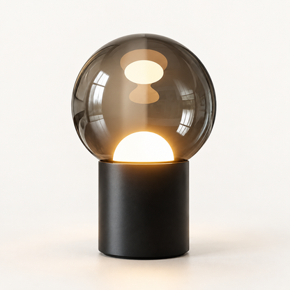 Lámpara de mesa moderna LED regulable con base táctil ajustable, ovalada