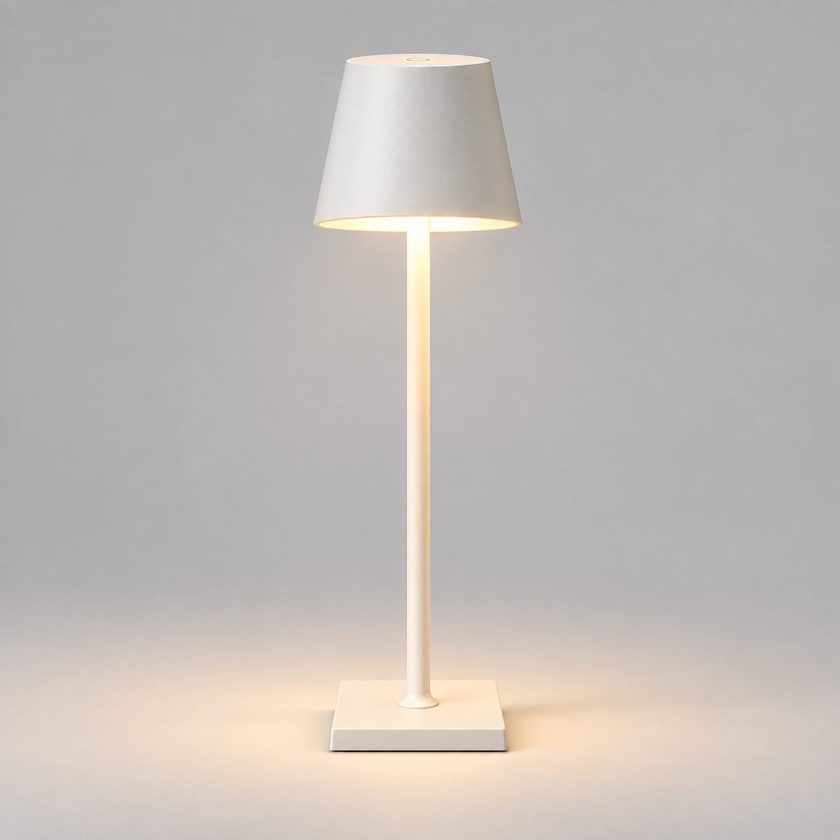 Lámpara de mesa LED inalámbrica regulable con base metálica táctil moderna
