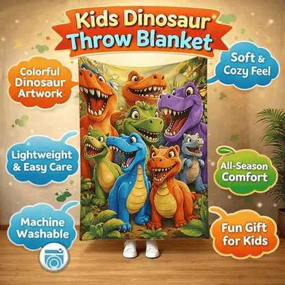 Kinder Kuscheldecke Bunte Dinosaurier Cartoon Weiche Fleece Bettdecke
