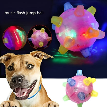 Gioco per cane palla saltellante interattiva in plastica e gomma con luce LED