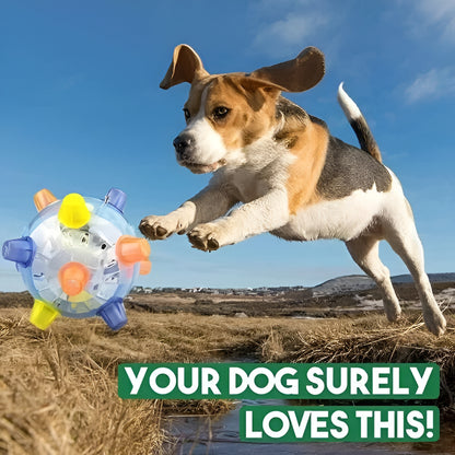 Gioco per cane palla saltellante interattiva in plastica e gomma con luce LED