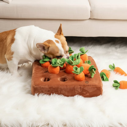 Tapete Snuffle para Cão Brinquedo Puzzle Cenoura Esconder Guloseimas Treino
