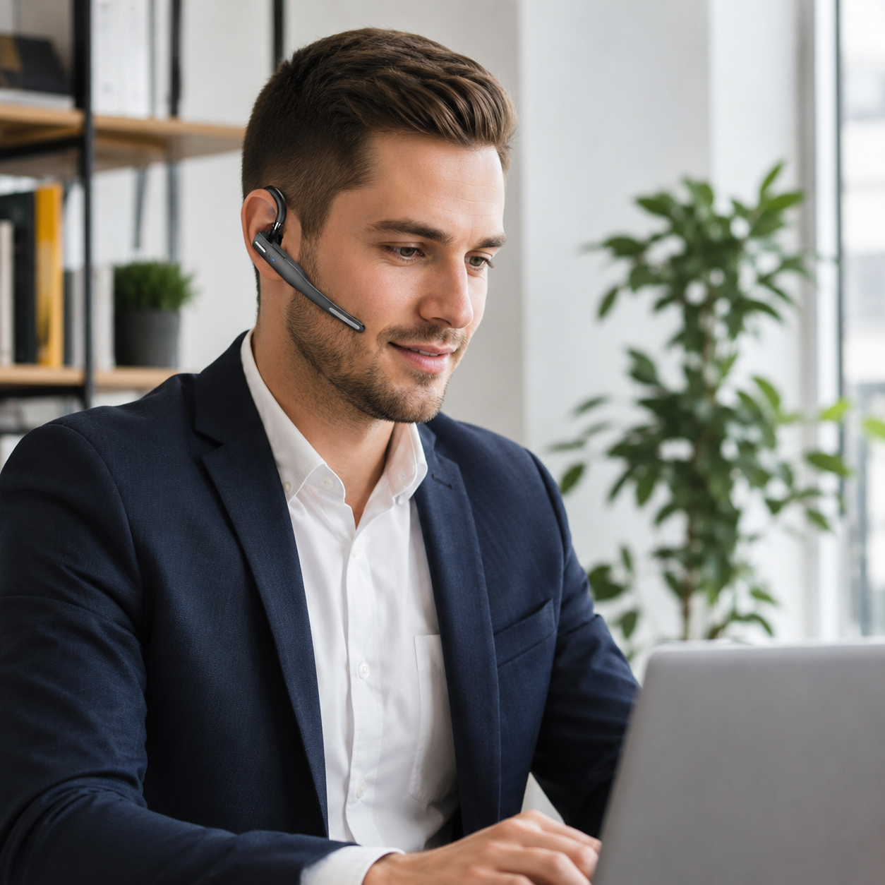 Bluetooth-Headset mit zwei Mikrofonen, Geräuschunterdrückung und faltbarem Design