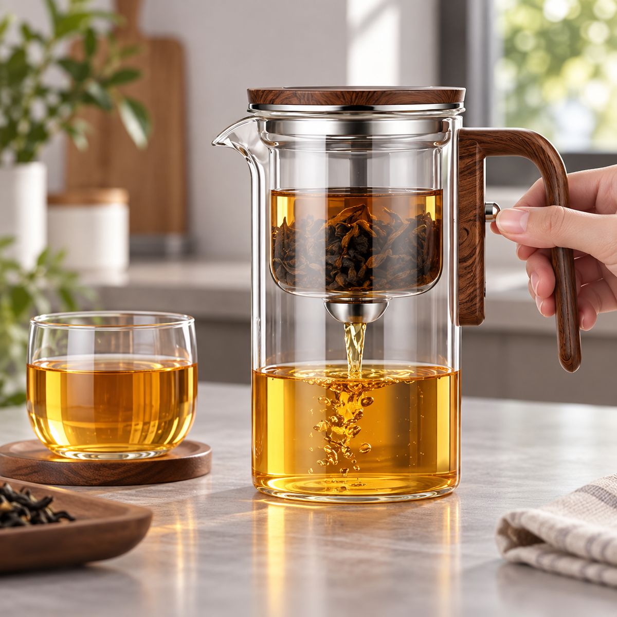 Durable Glass Tea Infuser Precision Design Brewing Pot