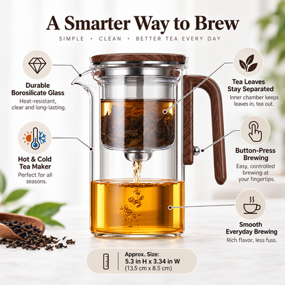 Durable Glass Tea Infuser Precision Design Brewing Pot