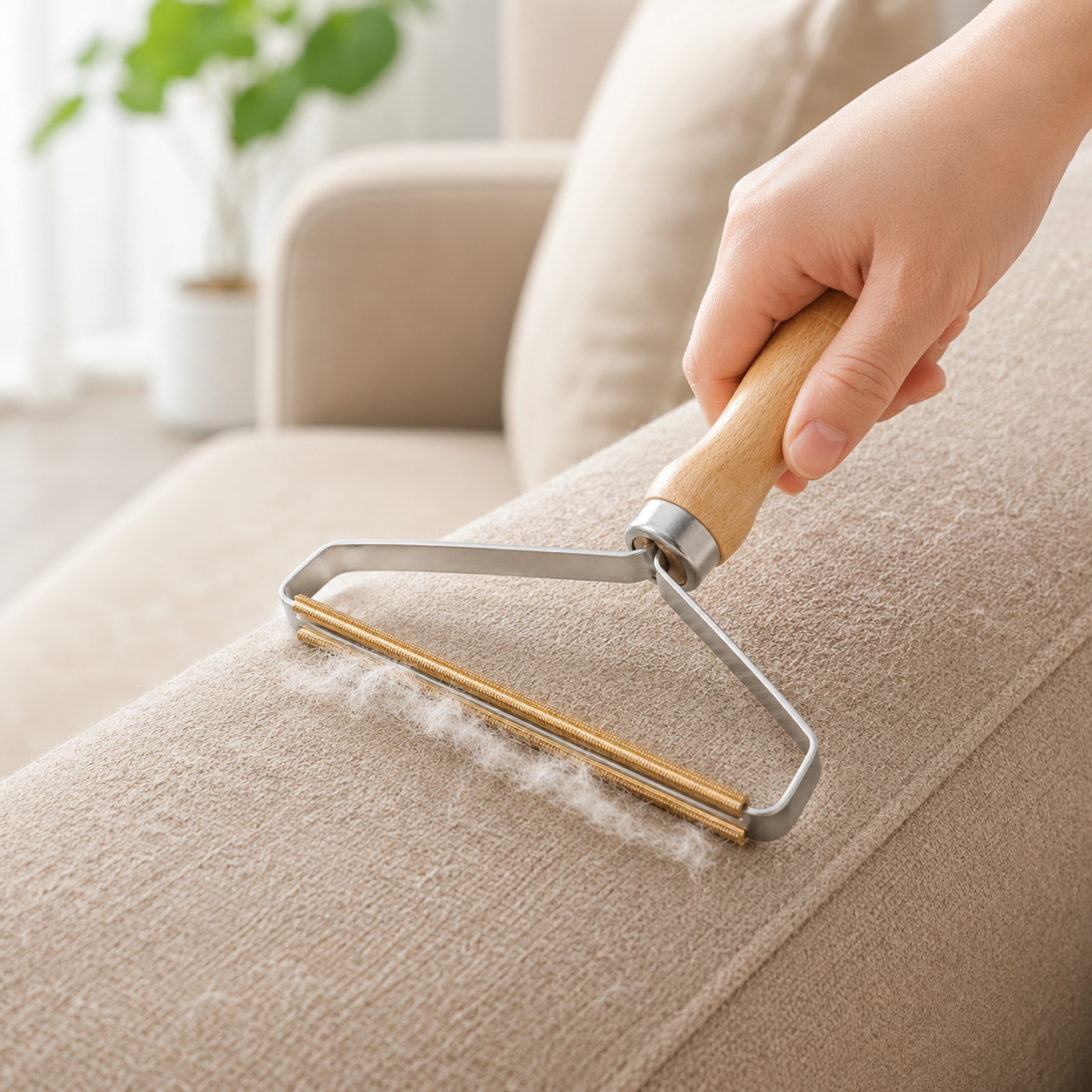 Durable Lint Remover Metal Bristles Handheld Fabric Brush