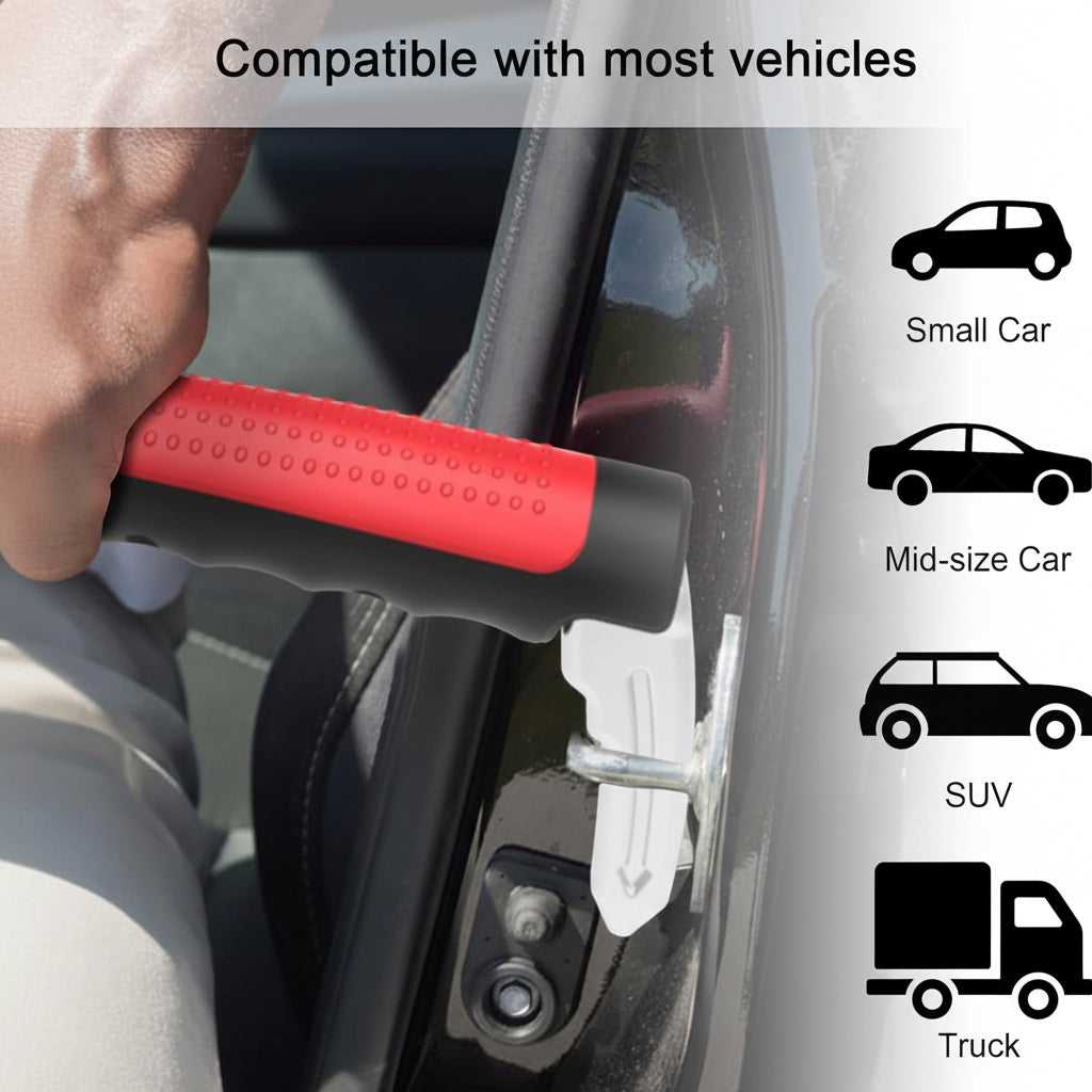 Herramienta de emergencia para automóvil Rompecristales de seguridad Asidero auxiliar para puerta