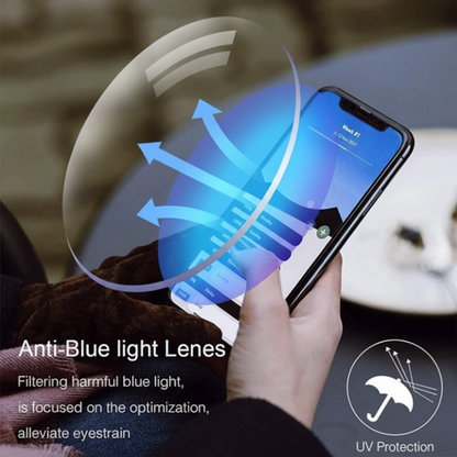 Occhiali da vista progressivi senza montatura con filtro luce blu per lettura