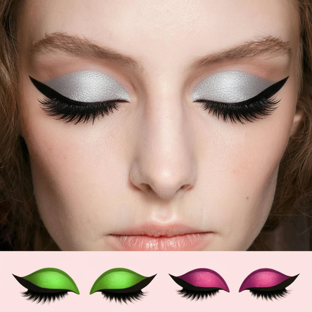 Pestanas Postiças 3 em 1 Reutilizáveis Autocolantes de Sombra de Olhos e Eyeliner