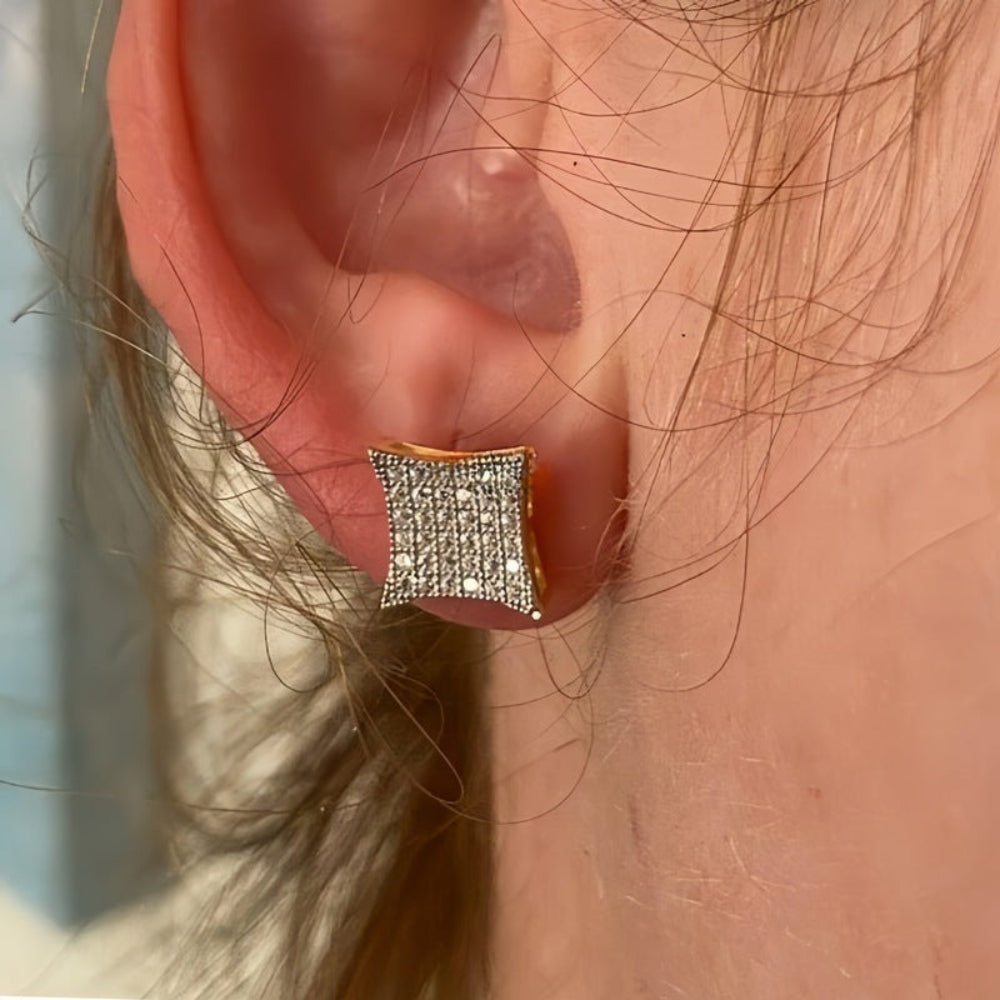 Orecchini Regalo per la Festa della Mamma con Strass Quadrati Eleganti Gioielli