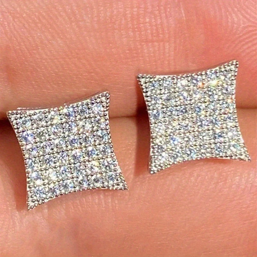 Orecchini Regalo per la Festa della Mamma con Strass Quadrati Eleganti Gioielli