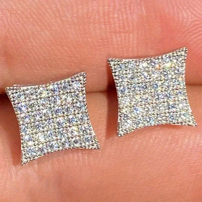 Orecchini Regalo per la Festa della Mamma con Strass Quadrati Eleganti Gioielli