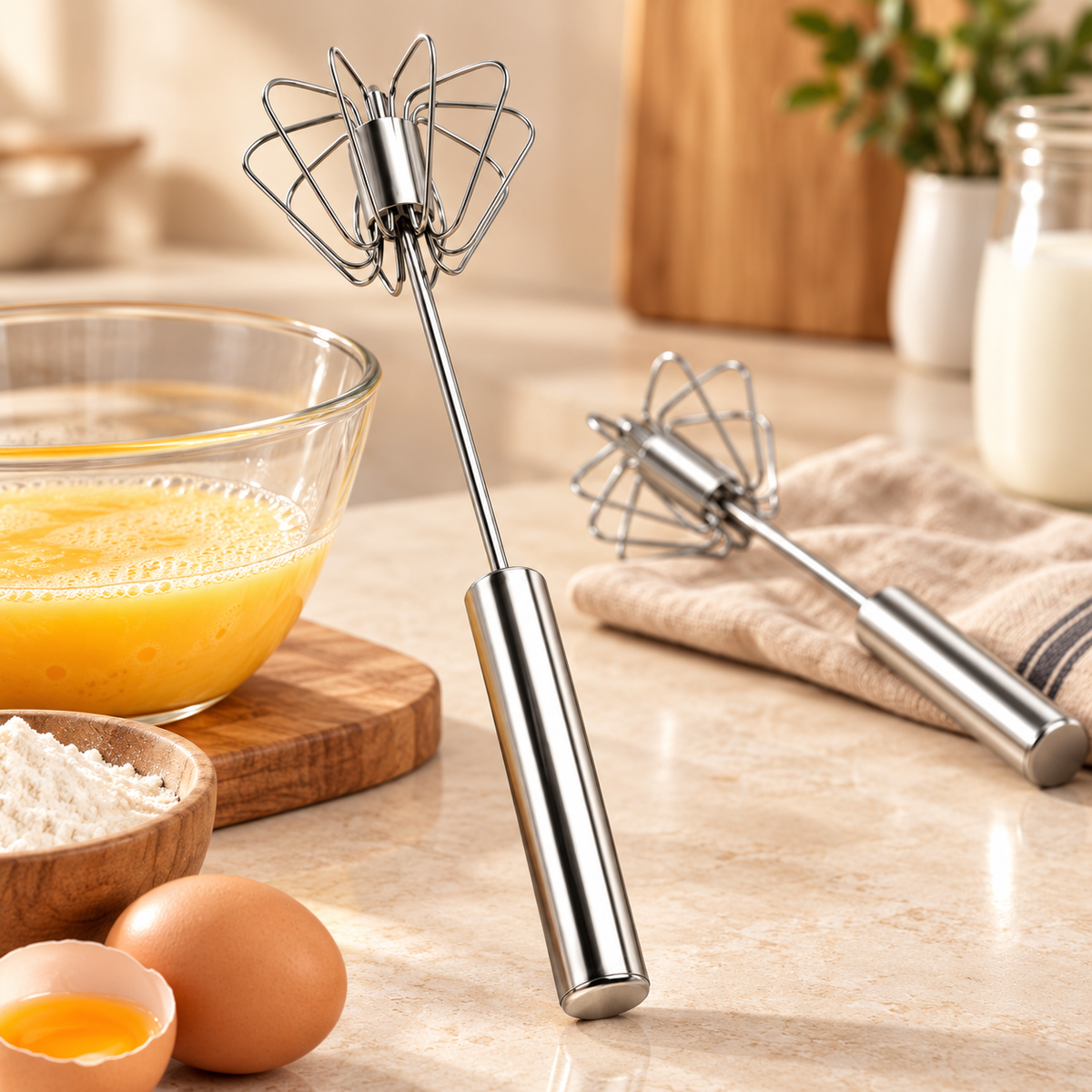 Batedor de ovos manual, utensílio de cozinha resistente