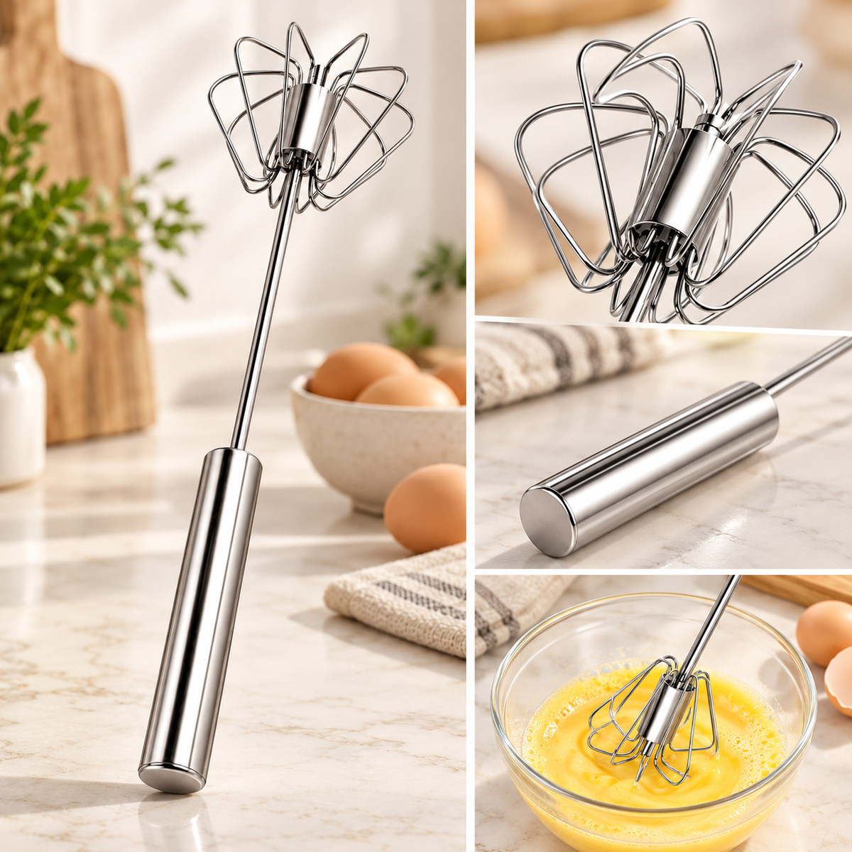Batedor de ovos manual, utensílio de cozinha resistente