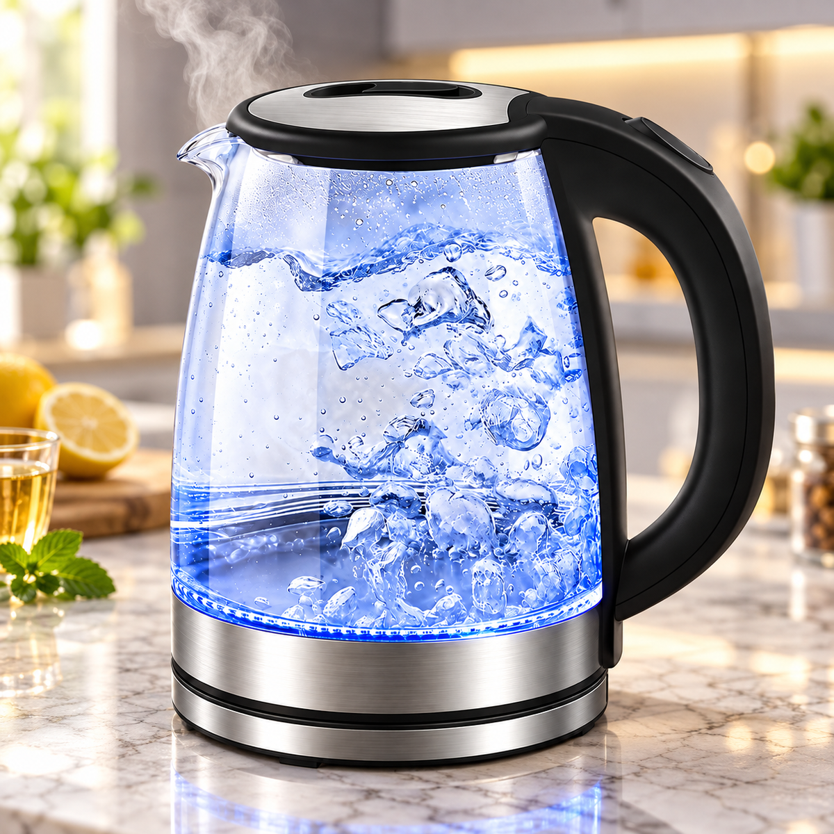 Bollitore elettrico in acciaio inox, senza filo, con spegnimento automatico