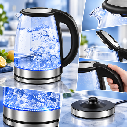 Bollitore elettrico in acciaio inox, senza filo, con spegnimento automatico
