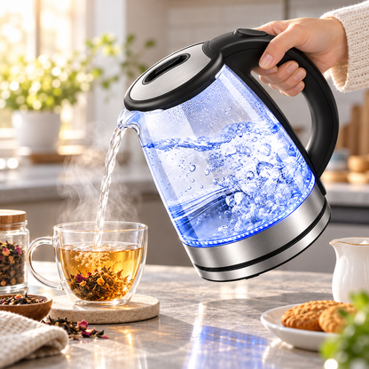 Bollitore elettrico in acciaio inox, senza filo, con spegnimento automatico