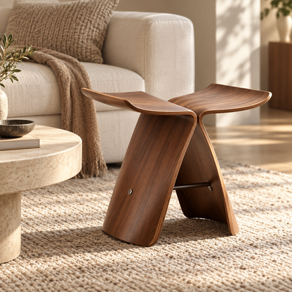 Eleganter Holzschemel, vielseitiger Hocker, modernes Design