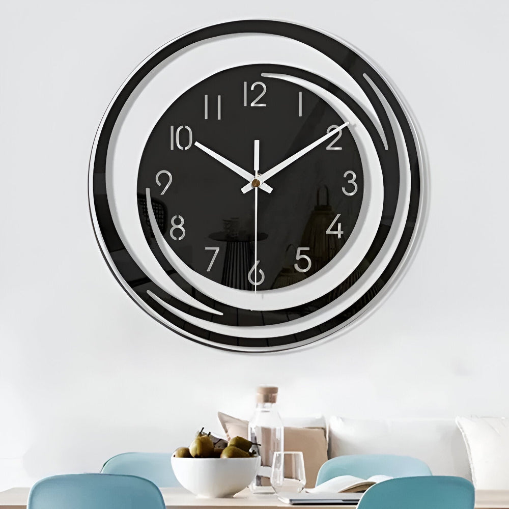 Sorana Wanduhr | Modernes schwarzes Acryl im skandinavischen Design