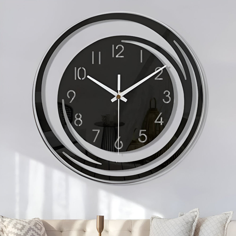 Sorana Wanduhr | Modernes schwarzes Acryl im skandinavischen Design