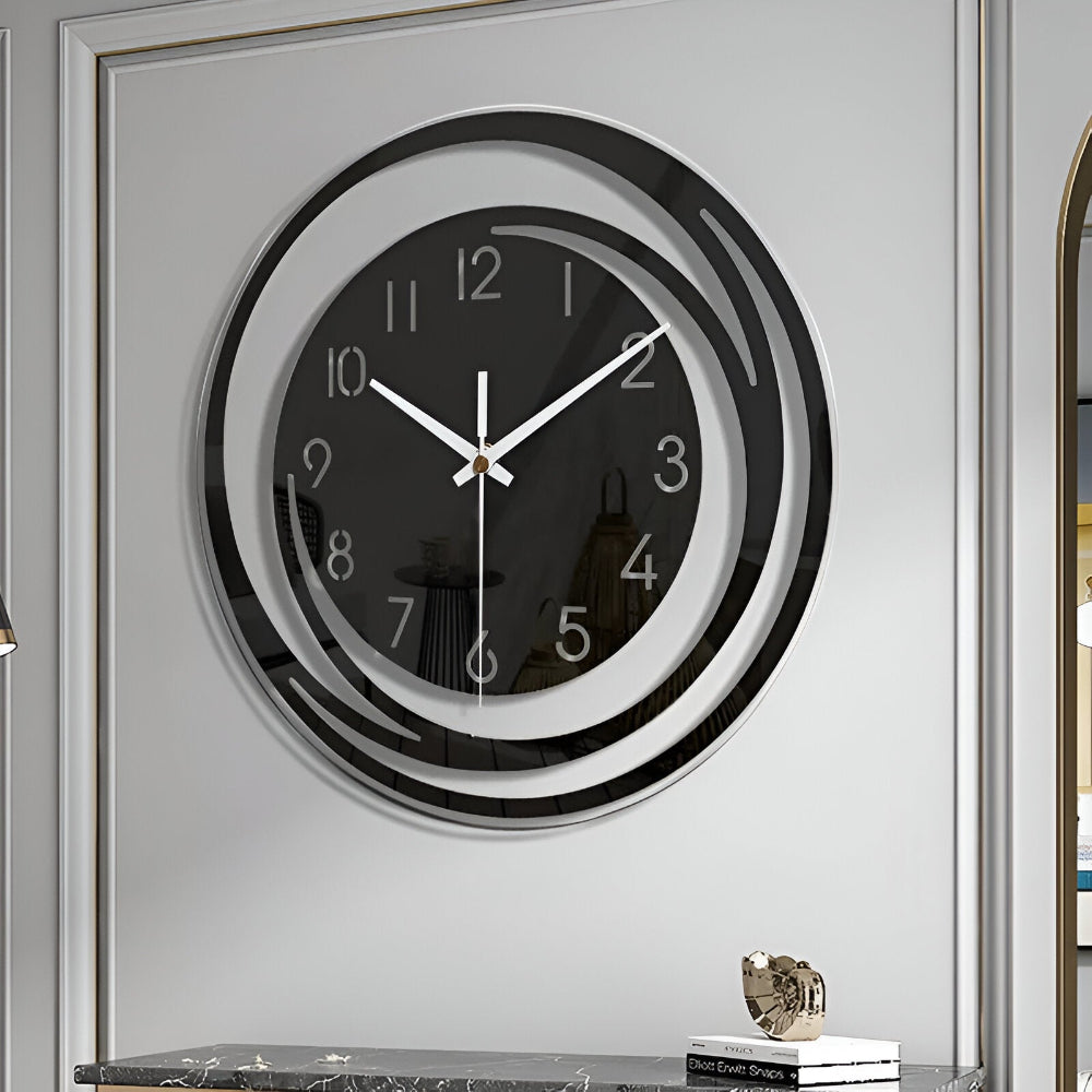 Sorana Wanduhr | Modernes schwarzes Acryl im skandinavischen Design