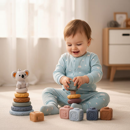 צעצוע תינוקות קוביות רכות נשכן סיליקון משחק הרכבה חושי