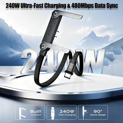Suport pentru telefon cu cablu de încărcare 240W din plastic pentru încărcare rapidă
