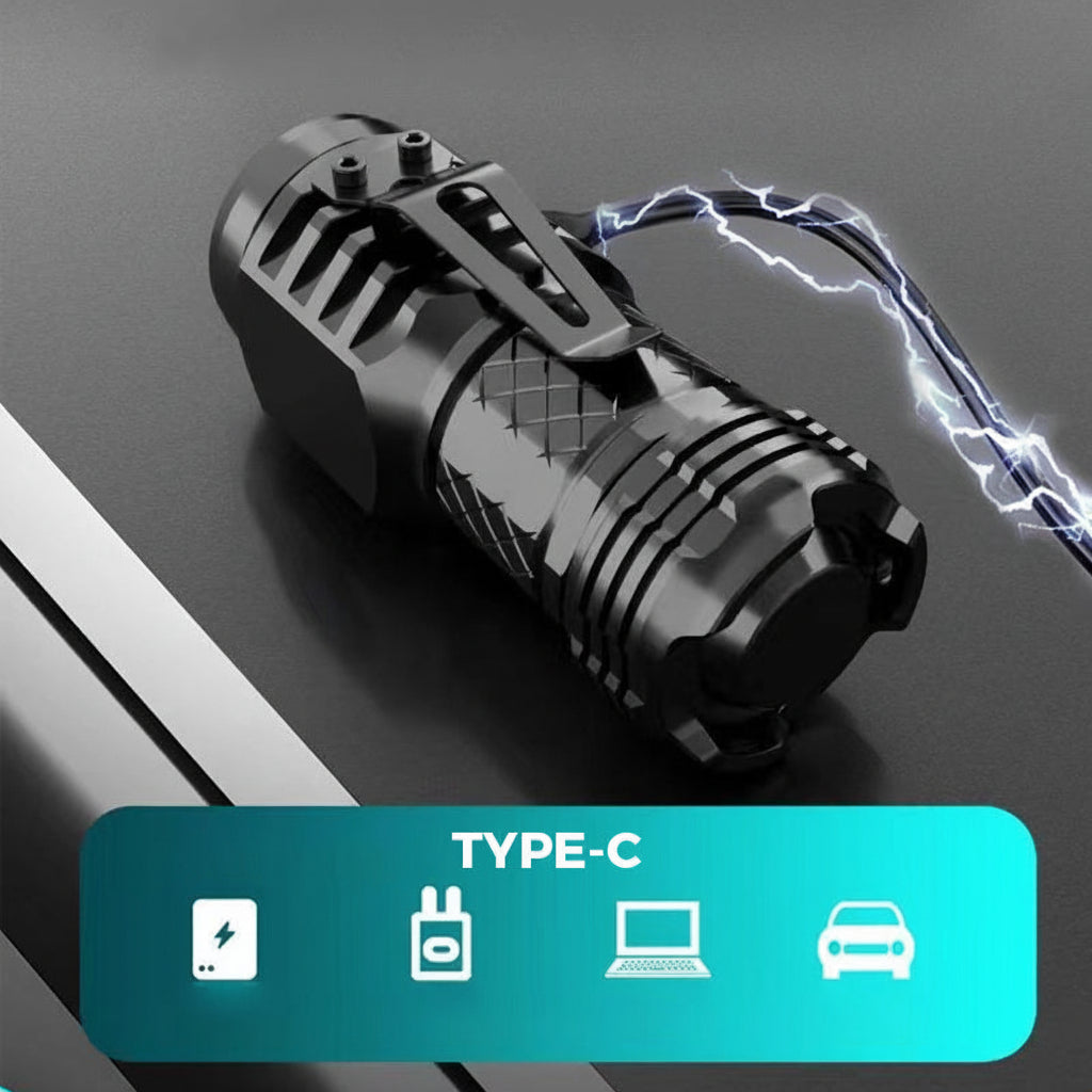 Mini torcia a LED compatta ricaricabile impermeabile portatile