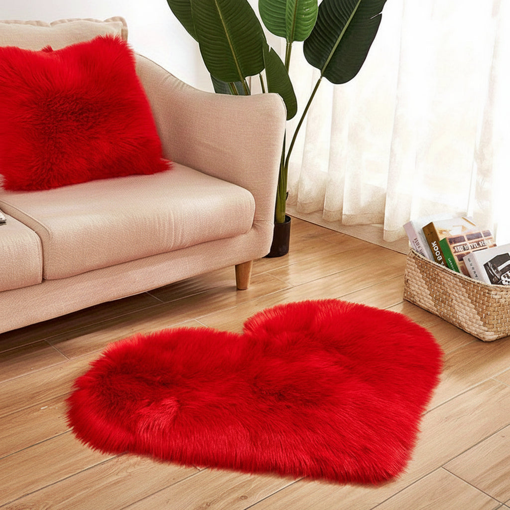 Tappeto da interno a forma di cuore in acrilico soffice