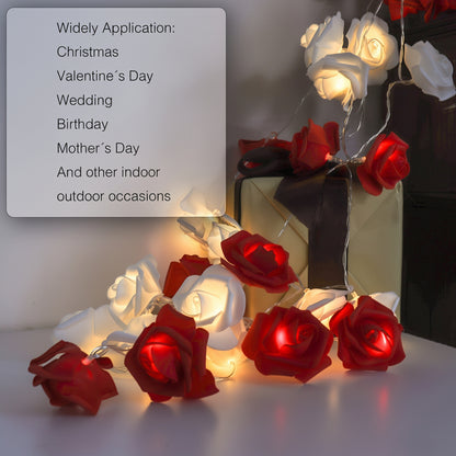Lichterkette Rosenblüte Batteriebetriebene Romantische Dekoration
