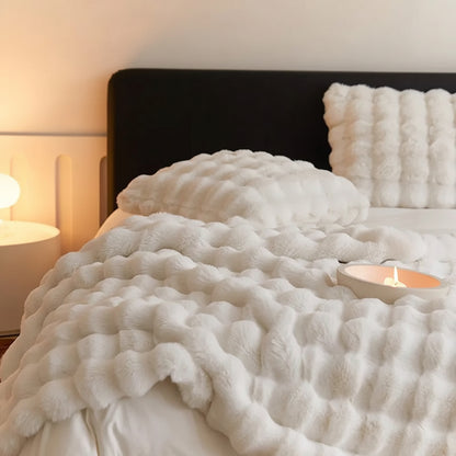 Coperta da lancio in pelliccia sintetica soffice e accogliente per divano e letto