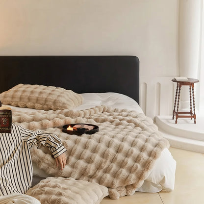 Coperta da lancio in pelliccia sintetica soffice e accogliente per divano e letto