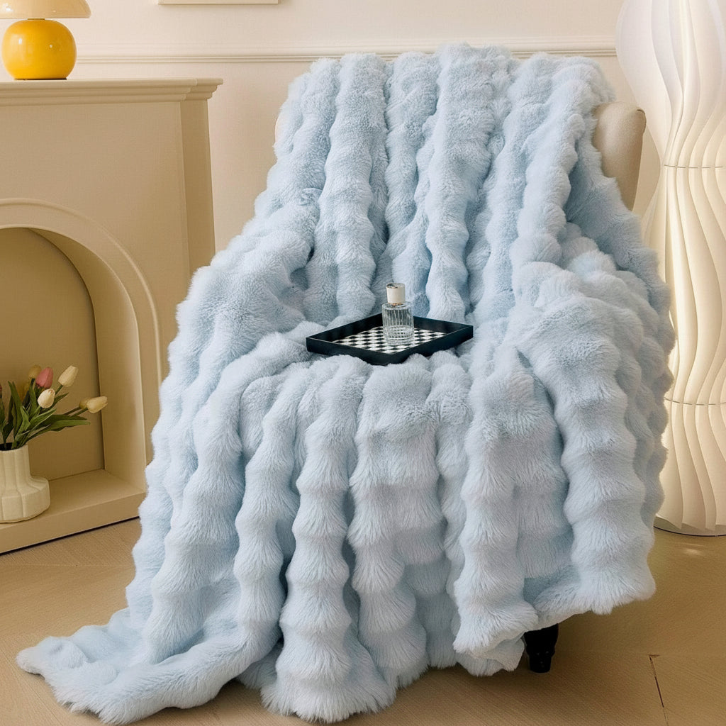Coperta da lancio in pelliccia sintetica soffice e accogliente per divano e letto