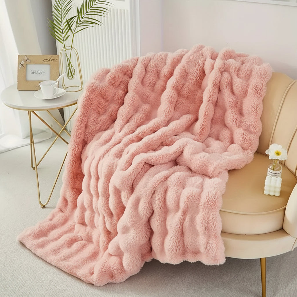 Coperta da lancio in pelliccia sintetica soffice e accogliente per divano e letto