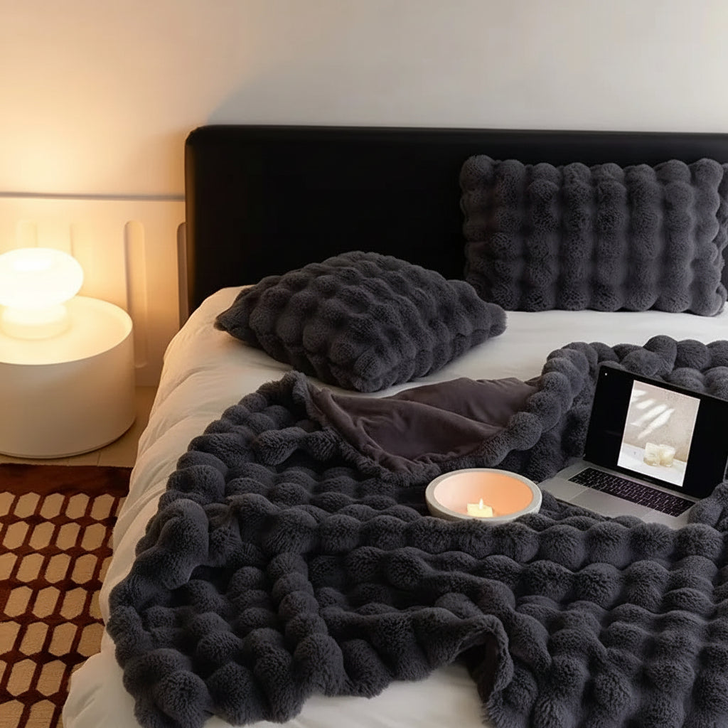 Coperta da lancio in pelliccia sintetica soffice e accogliente per divano e letto