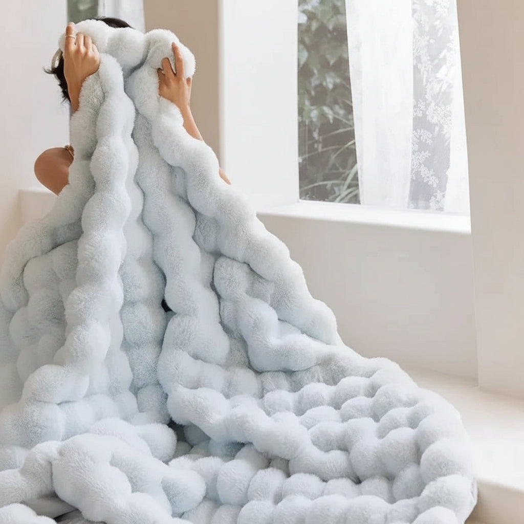Coperta da lancio in pelliccia sintetica soffice e accogliente per divano e letto