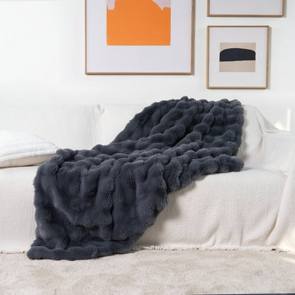 Coperta da lancio in pelliccia sintetica soffice e accogliente per divano e letto