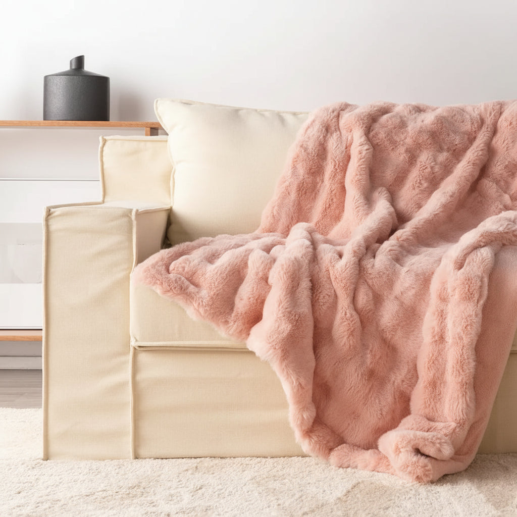 Coperta da lancio in pelliccia sintetica soffice e accogliente per divano e letto