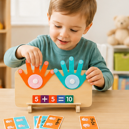 Brinquedo de madeira educativo de contagem dos dedos para diversão de crianças pequenas