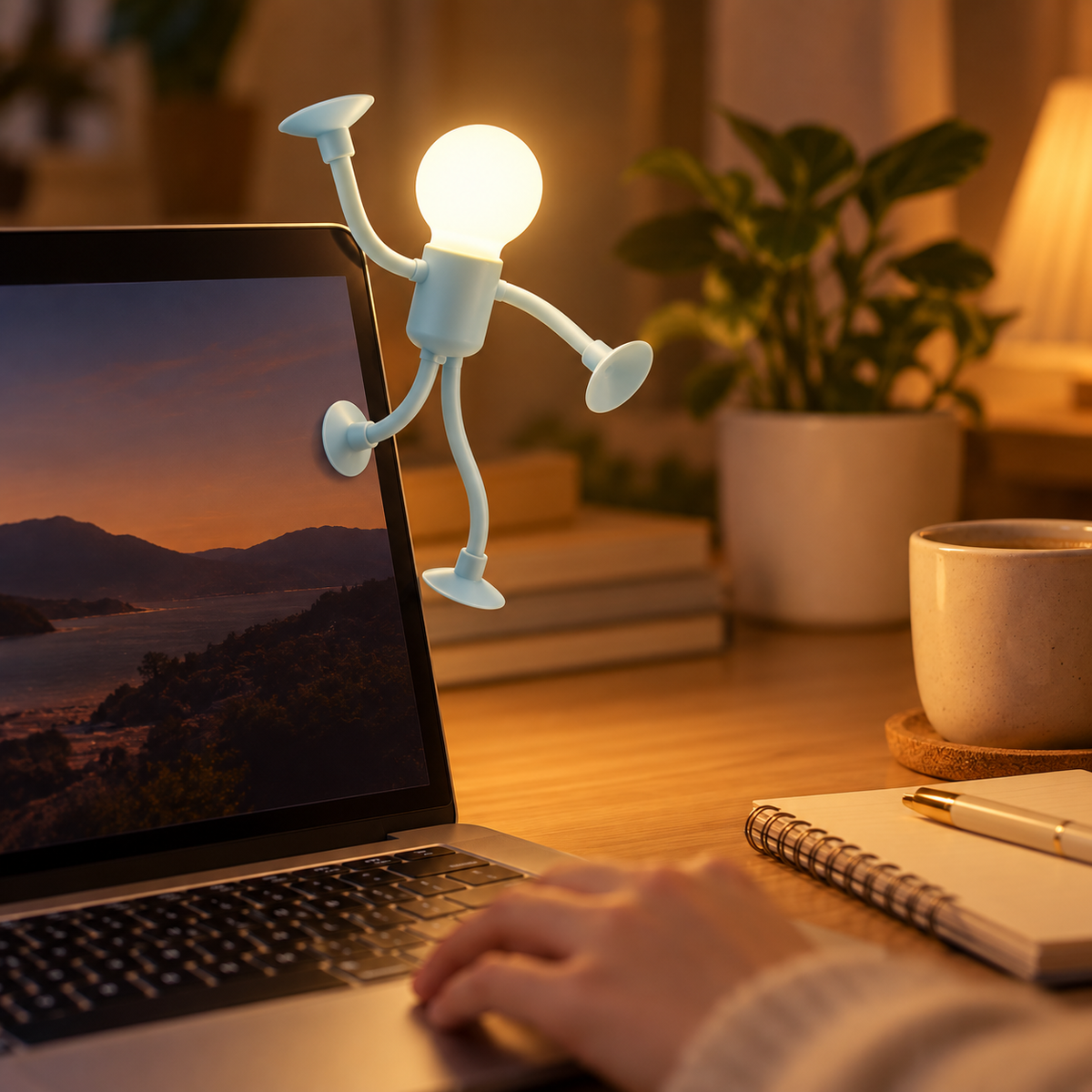 Lampada da tavolo flessibile LED creativa, regolabile e pieghevole