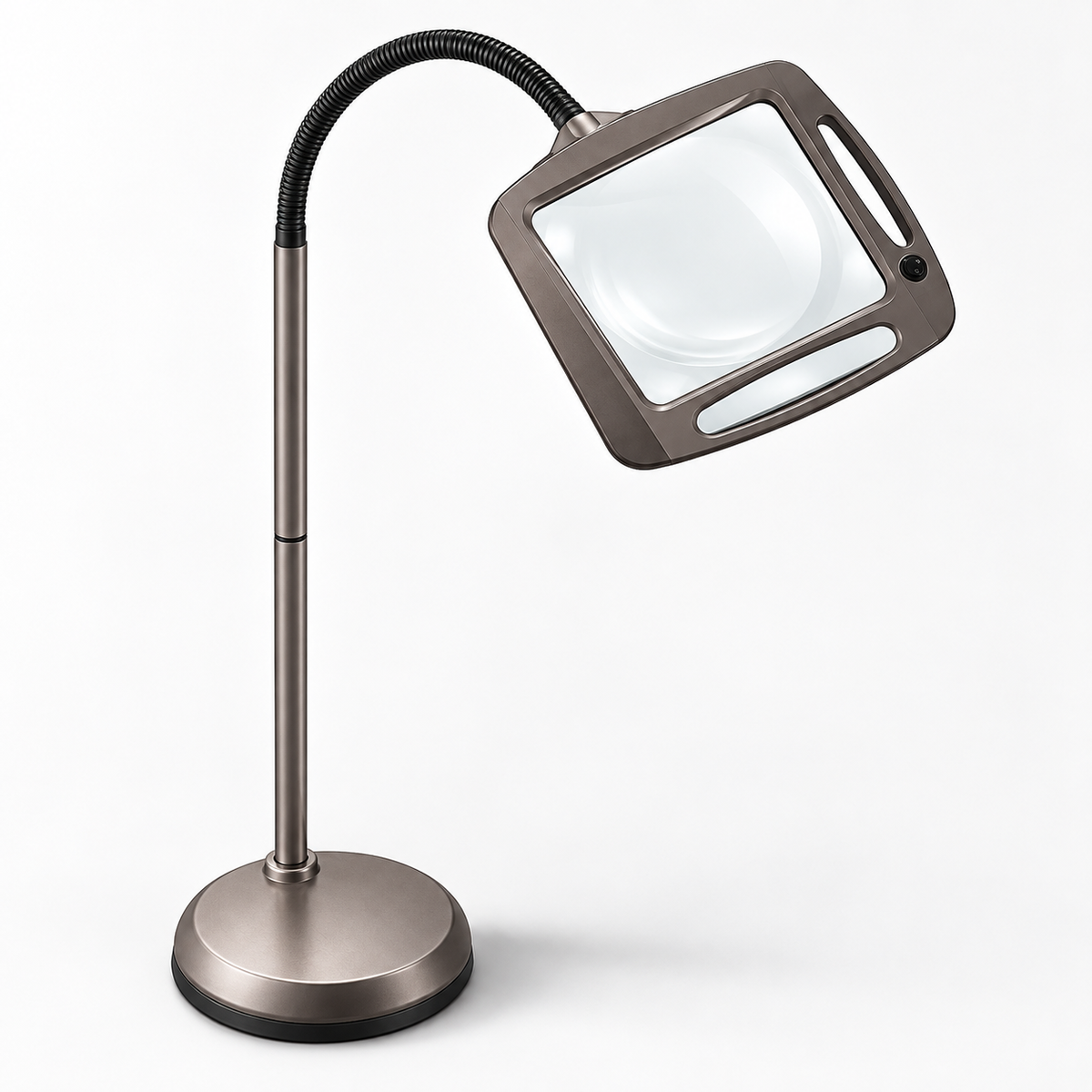 Lampada da terra con lente d'ingrandimento, lente grande, LED, altezza regolabile