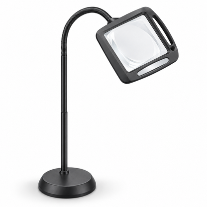 Lampada da terra con lente d'ingrandimento, lente grande, LED, altezza regolabile
