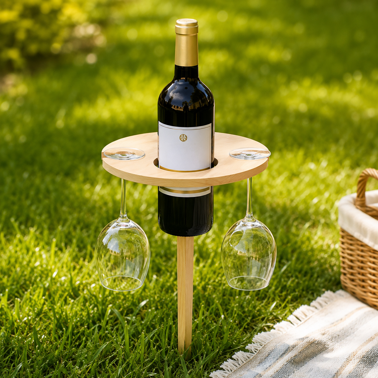 Mesa plegable para vino, portátil, para uso al aire libre en picnics