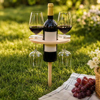 Mesa plegable para vino, portátil, para uso al aire libre en picnics