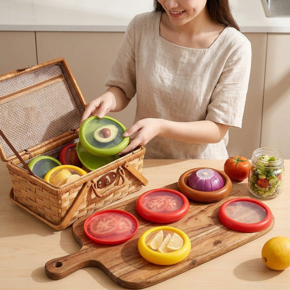 Coperchi per Conservazione Alimentare in Silicone Riutilizzabili per Prodotti