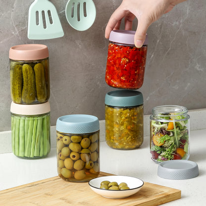 Barattoli Vetro Ermetici Contenitori Cucina Impilabili Conservazione