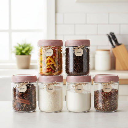 Barattoli Vetro Ermetici Contenitori Cucina Impilabili Conservazione